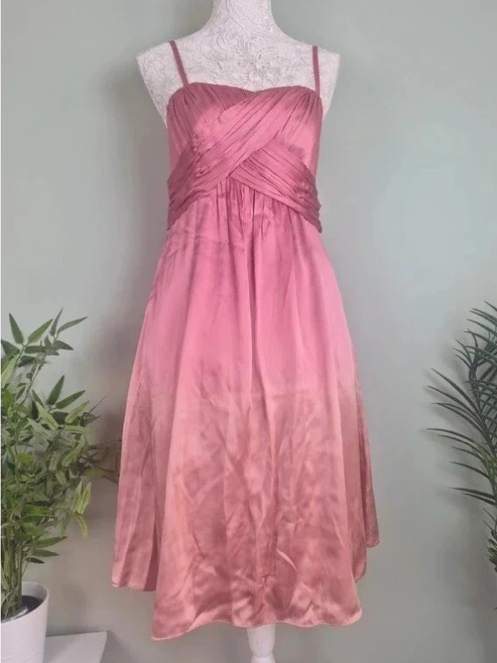 Sleeveless Dusty Rose Maxi Dress with Draped Bodice